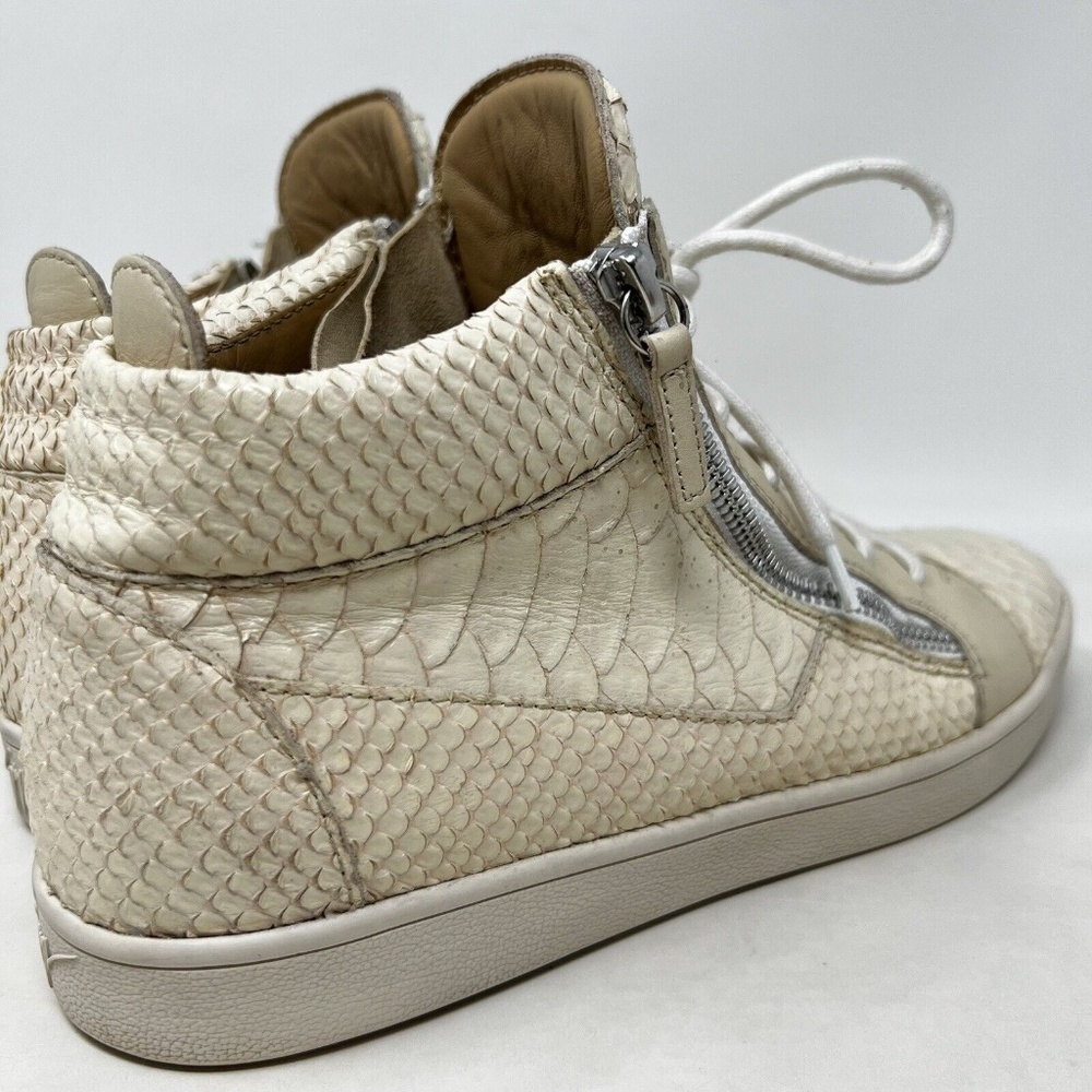 Giuseppe Zanotti Cream Python Embossed Leather Do… - image 4